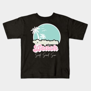 Retro California Beach Surf Sand Sun Kids T-Shirt